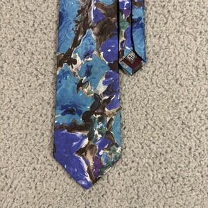 Manhattan Watercolor‎ Floral Art Multicolor Men's Neck Tie